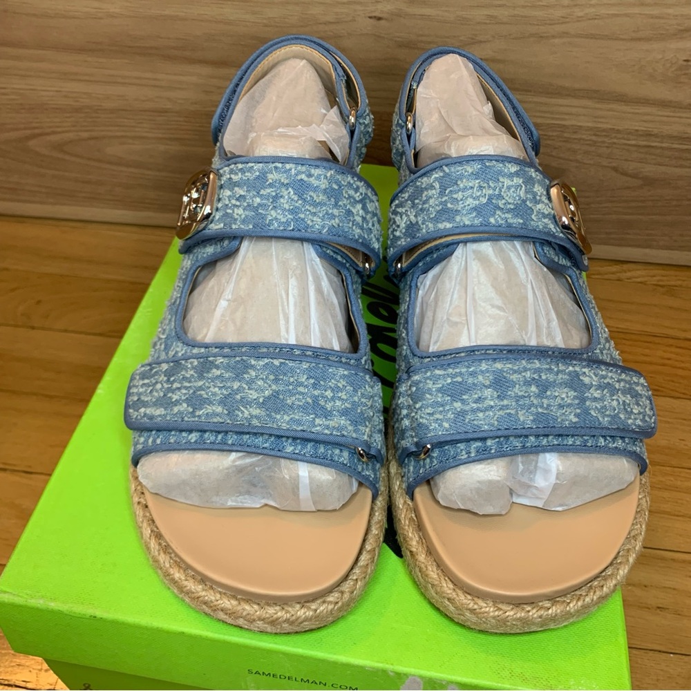 Sam Edelman Arlo Slingback Sandals in Blue Denim - Size 7 - Picture 3 of 6